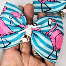Load image into Gallery viewer, Flamingo Large Tux Ribbon bow &amp; Charm
